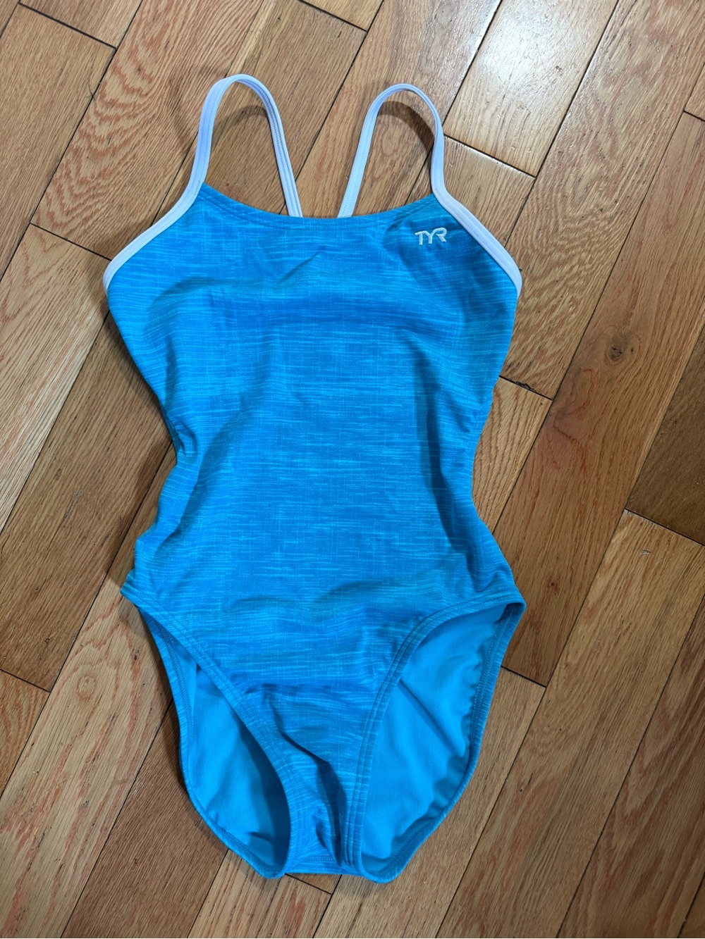 TYR Heather Ocean Blue One Piece Swimsuit Athletic Diving Training Swim Suit